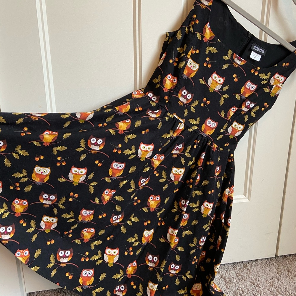 Owl skater dress XS by retrolicious for ModCloth